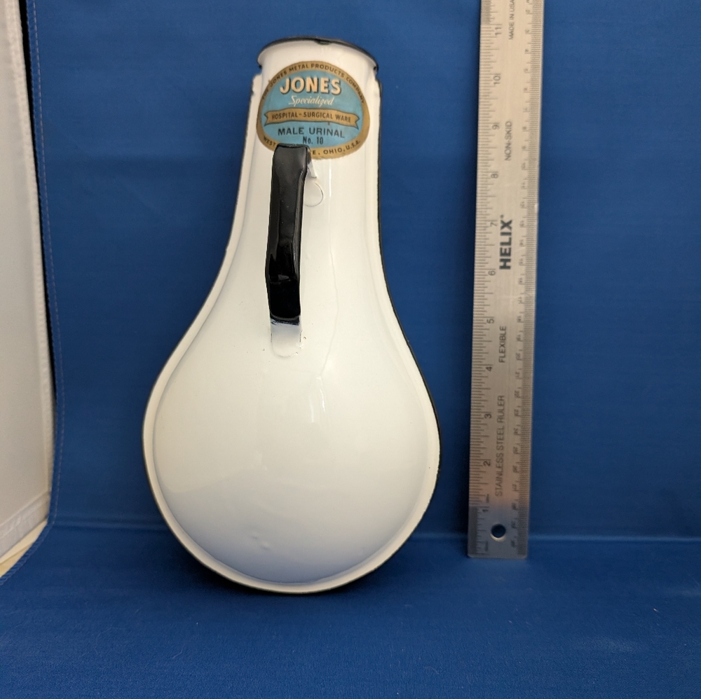 Antique Male Urinal Enamelware White Enamel JONES